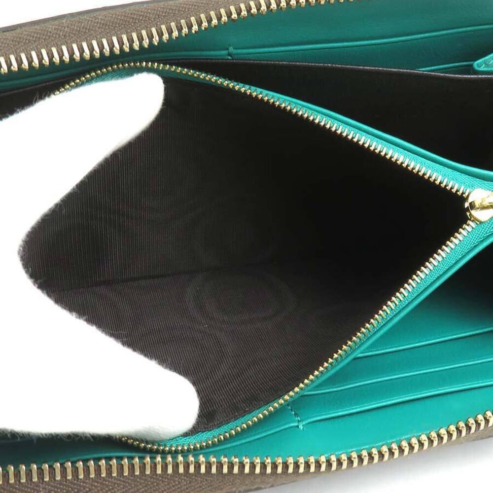 Gucci zip around long wallet python leather brown… - image 4